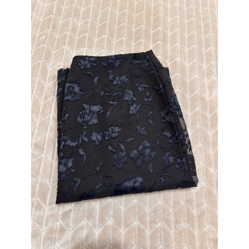PRETA Velvet Floral Burnout Mesh Midi Pencil Skirt Size 42 Goth Dark Academia - Picture 10 of 11